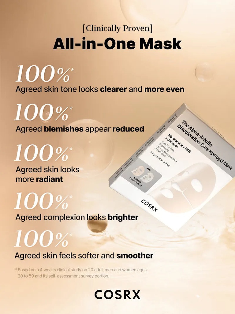COSRX THE ALPHA ARBUTIN DISCOLORATION CARE HYDROGEL MASK
