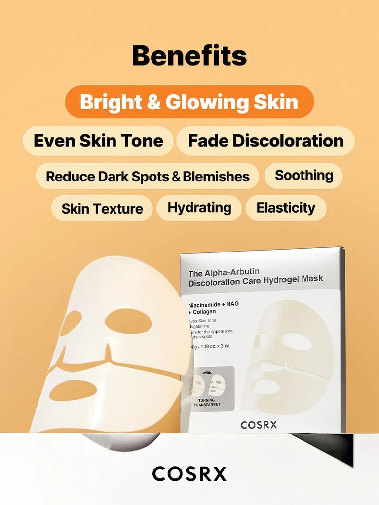 COSRX THE ALPHA ARBUTIN DISCOLORATION CARE HYDROGEL MASK