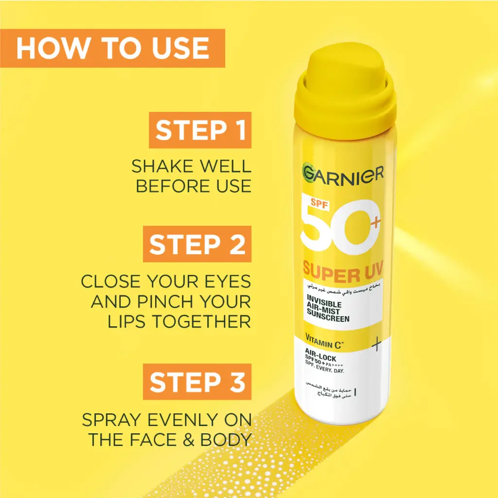 GARNIER AIR-MIST SUNSCREEN SPF50+ 75 ML 