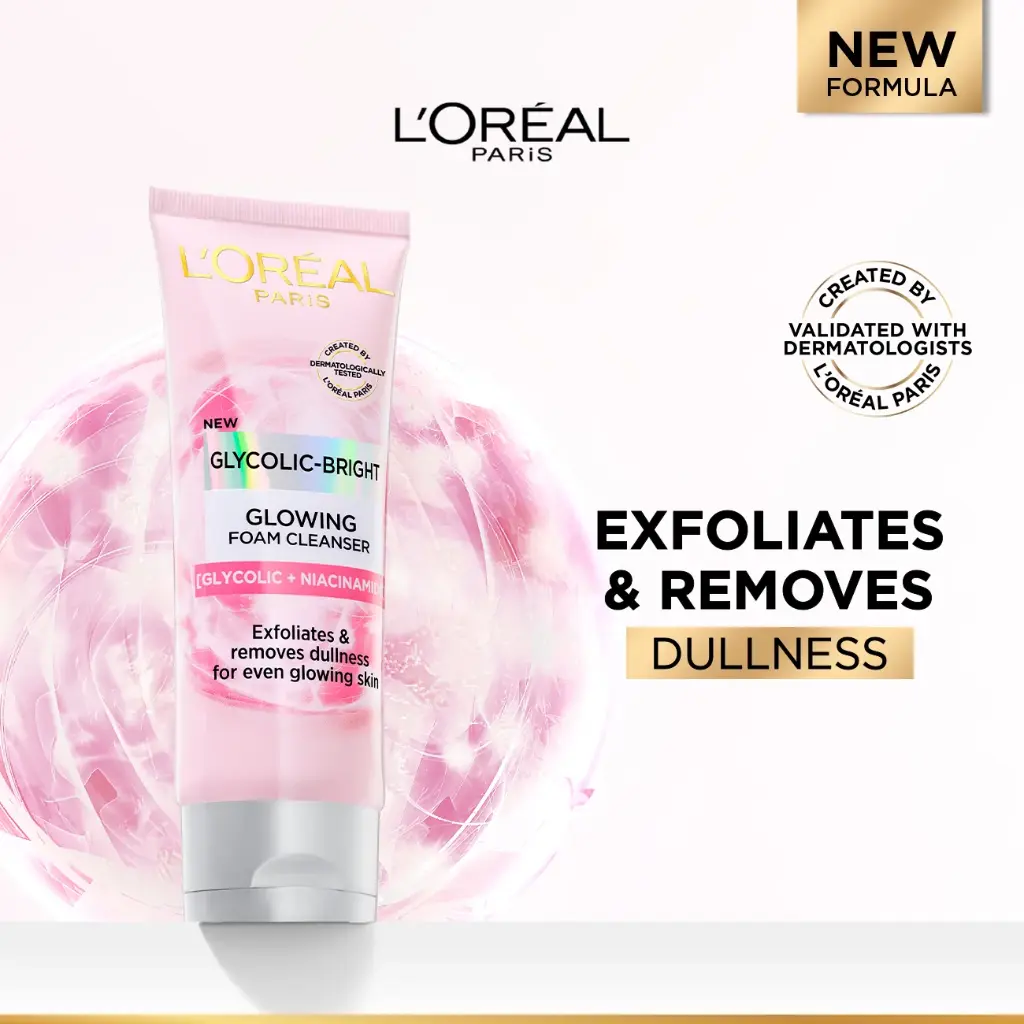L'OREAL GLYCOLIC BRIGHT CLEANSER FOAM