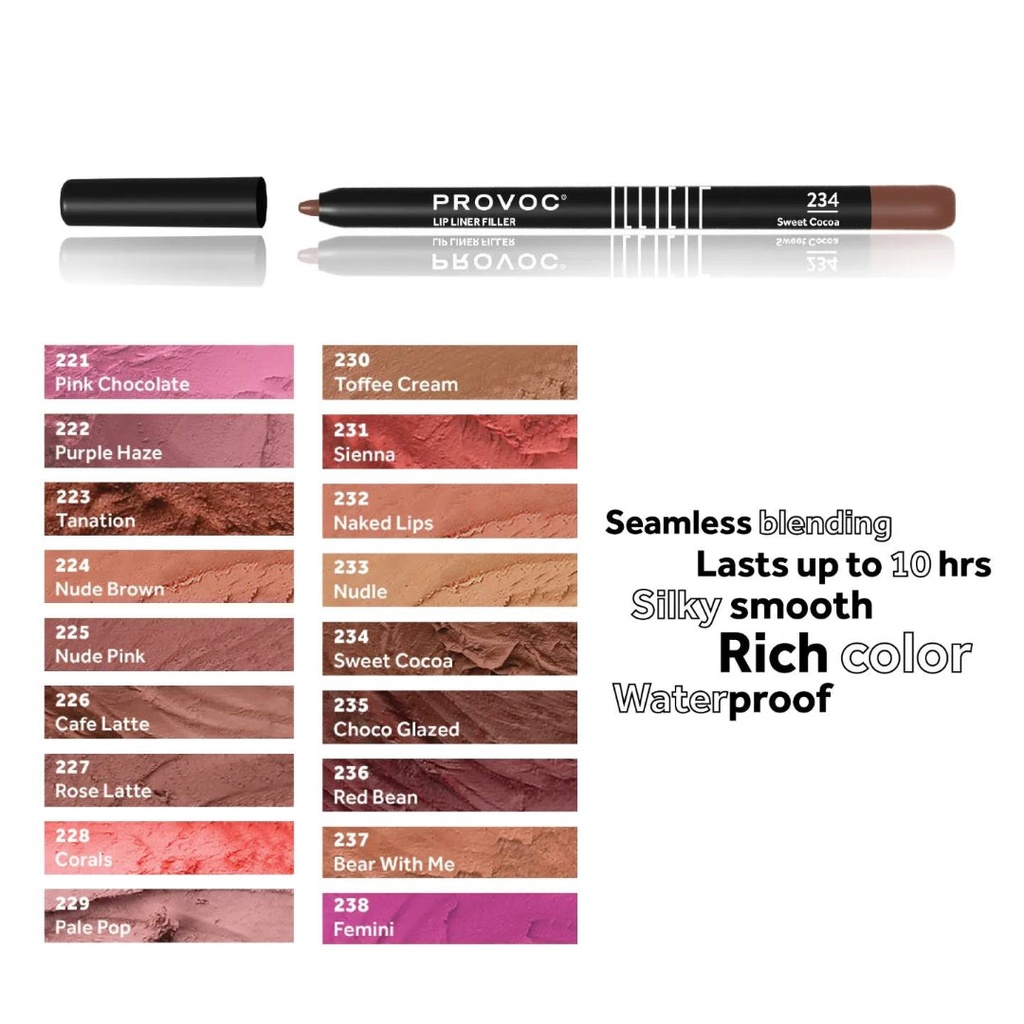 PROVOC SEMI-PERMANENT GEL LIPLINER FILLER 