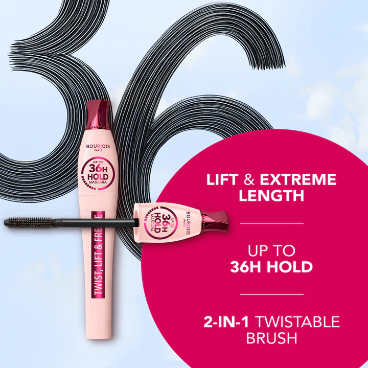 BOURJOIS MASCARA TWIST LIFT & FREEZE NOIR BLK 