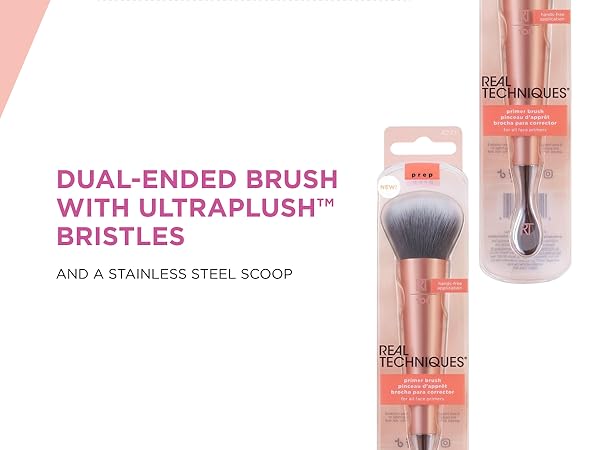 RT DUAL-ENDED PRIMER FACIAL SKINCARE BRUSH & STAINLESS STEEL SCOOP