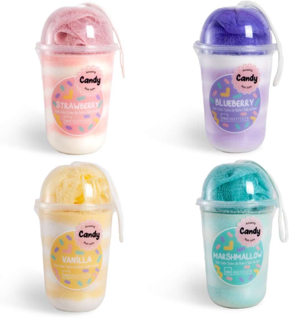 IDC CANDY PACK 570GR BATH SALTS+SPONGE