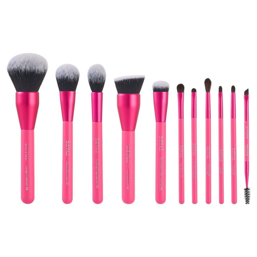 ROYAL COSMETICS HOT PINK - 11 PCS BRUSH SET