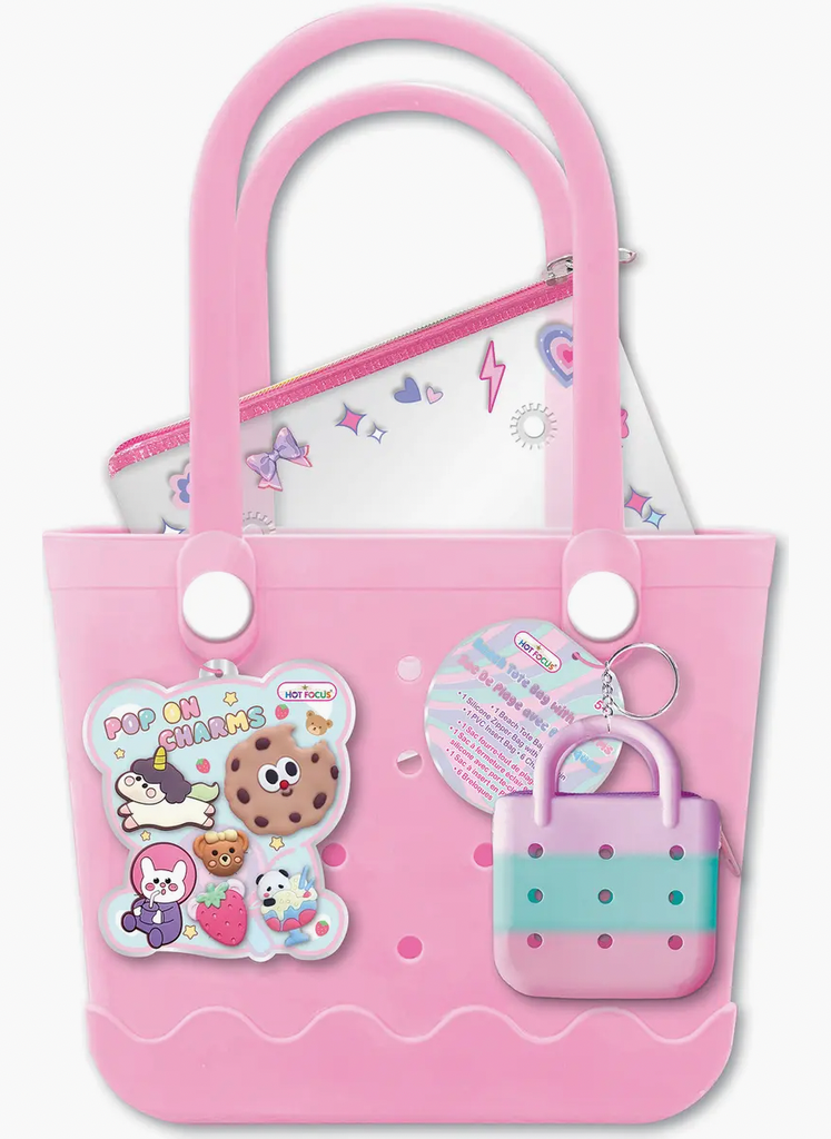 HOT FOCUS BEACH TOTE BAG WITH CHARMS