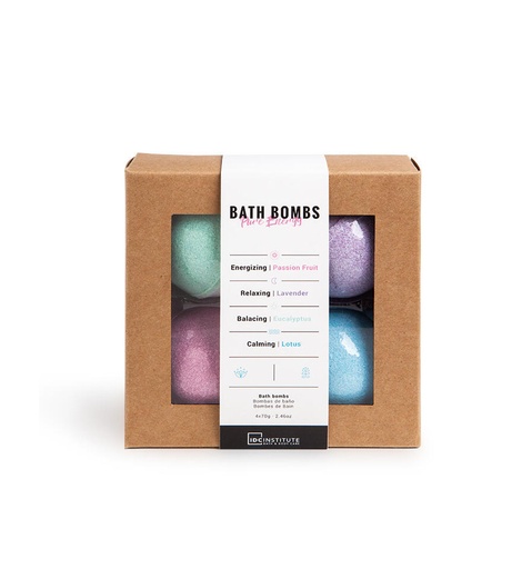 [00199508] IDC BATH BOMBS PURE ENERGY BOX MULTI-COLOR 4*70GR