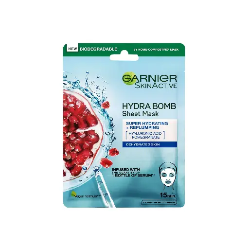 GARNIER HYDRABOMB FACETISSUE MASK POMEGRENATE 