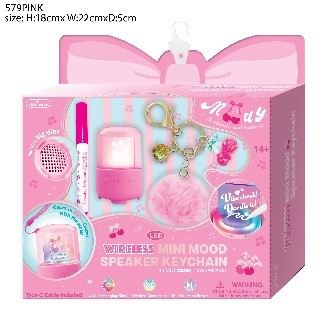 [TC579PINK] HOT FOCUS WIRELESS MINI MOOD SPEAKER KEYCHAIN 