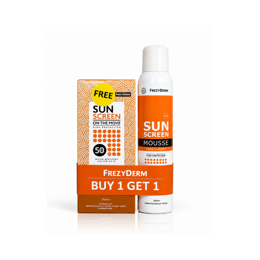 FREZYDERM SUNSCREEN MOUSSE 200 ML + ON THE MOVE FREE 