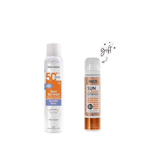 FREZYDERM SUSCREEN INVISIBLE SPRAY 200 ML + ON THE MOVE FREE
